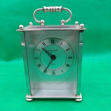 Anstey and Wilson England Carriage Clock Silver Plate Quartz Movement