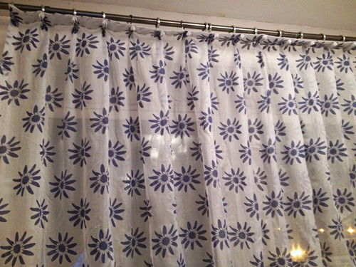 White blue floral - white, &