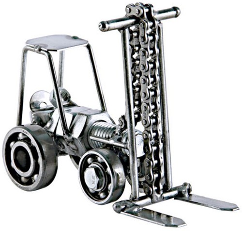 Forklift hand crafted recycled - hand,