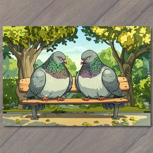 Postcard pigeon bird giant - postcard,