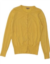 JOHN LEWIS Womens Cardigan Sweater UK 12 Medium Yellow Viscose BN10