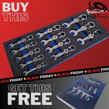 Blue Point 8-19mm Midget Flex Head Ratchet Spanner Set with FREE Screwdriver Set