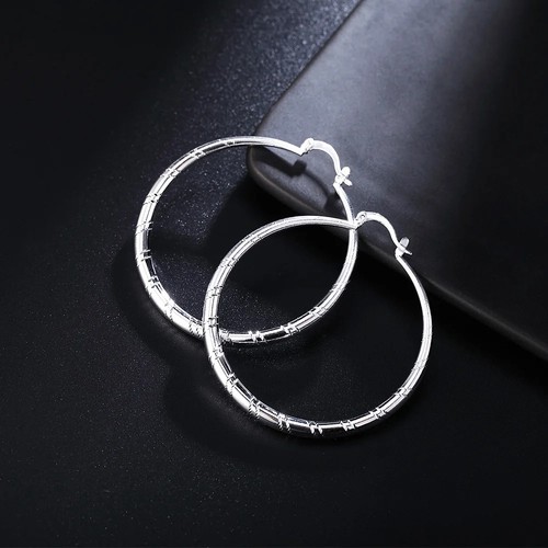 925 sterling silver large hoop - sterling,