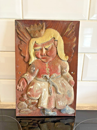 Vintage hand carved polychrome - vintage,