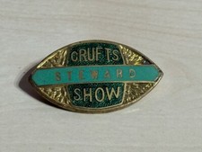Vintage (1960) Crufts Show Steward Enamel Badge Dog Show