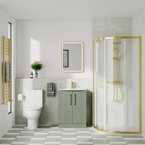 Curved 500mm green vanity - curved,