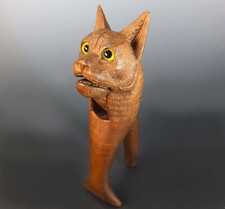 FINE PAIR of BLACK FOREST HAND CARVED LINDEN WOOD NUTCRACKERS - LOVELY CONDITION