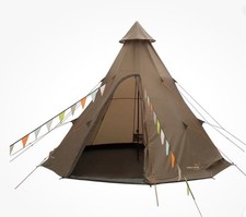 Easy Camp Rands Tipi Tent Dark Sand 8 Person Sewn In Groundsheet Camping Endura