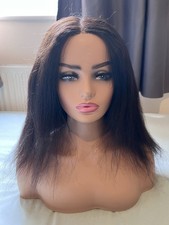 4x4 Kinky Straight Lace Closure Human Hair Wig Glueless 20 Inch 180% Density