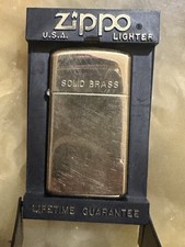 Vintage Solid Brass Zippo Slim