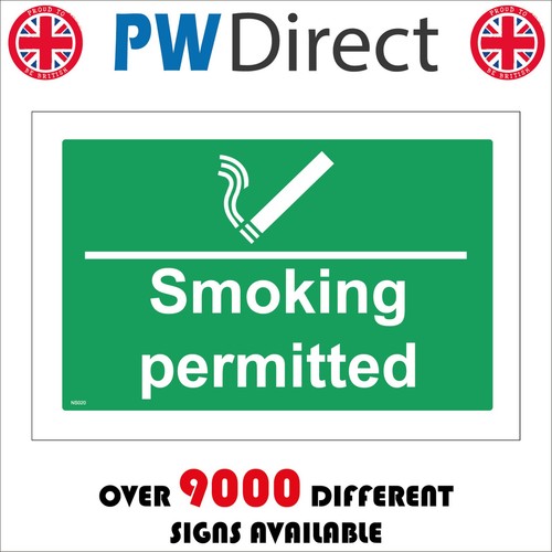 Sign smoking permitted - smoking, green