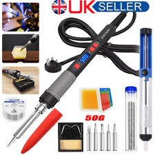90W Soldering Iron Kit Electronics Welding Irons Solder Tools Adjustable WIRE UK