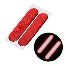 2PCS Red Reflective Safety Warning Strip Tape Car Door Bumper Reflector Stickers