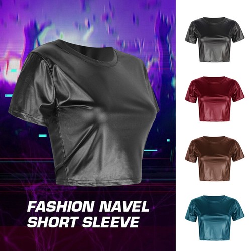Women wet look faux - faux, leather