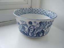 Adams Tunstall Blue Tokio Pattern Bowl 5.5 inches in diameter chip under rim