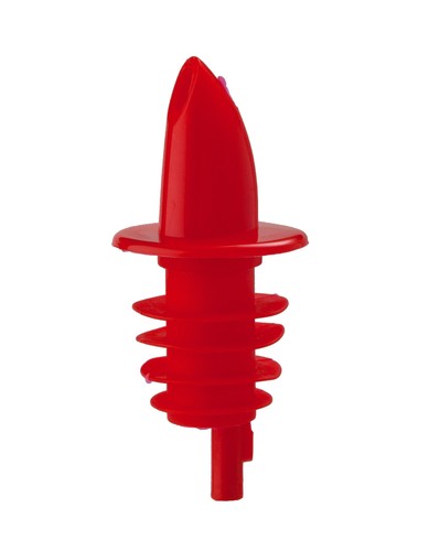 Red plastic freeflow pourer - red,