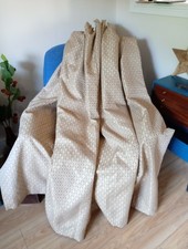 104"w 66"d Gold Diamond Jacquard Curtains Lined Bay Window Pencil Pleat Pelmet