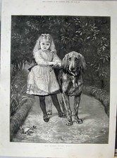Original Old Antique Print