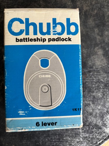 Chubb battleship padlock close - chubb,