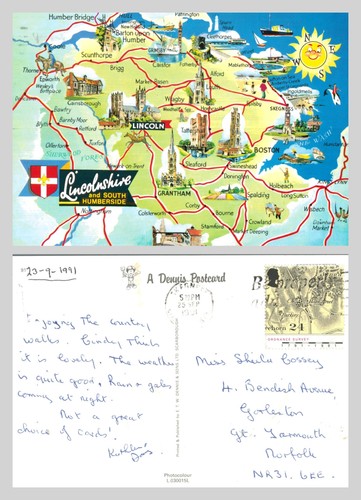 Postcard lincolnshire and - lincolnshire,