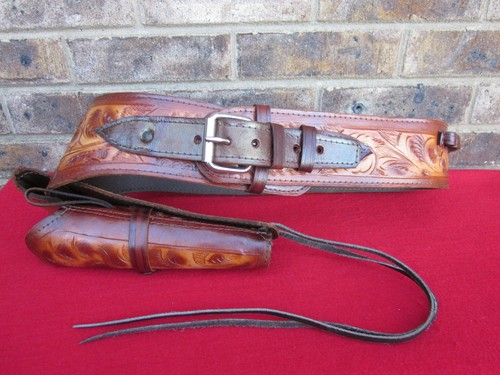 Tooled leather western gun - tooled,