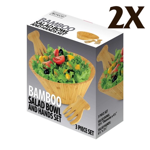 Kovot bamboo salad bowl and - bamboo,