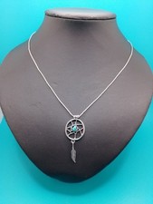 Carolyn Pollack Native American Turquoise Dream Catcher Sterling Silver Necklace