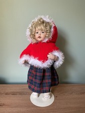 18” Vintage JDK Kestner Reproduction Doll + Tartan Dress + Christmas cape