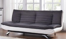 GREY & WHITE SOFA BED FABRIC &
