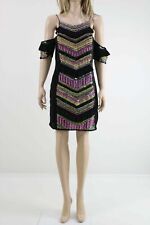 Branded RED CARPET Cold Shoulder Geometric Embellished Mini Dress UK SIZE 12