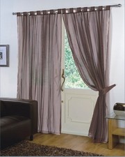 PAIR - VOILE NET PANELS TAB