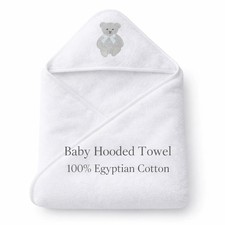 Baby Hooded Towel White 100%
