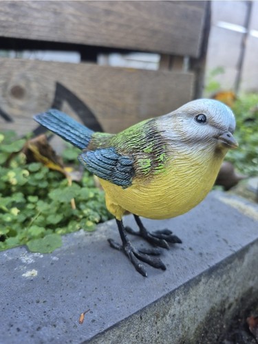 Blue tit garden ornament resin - tit,
