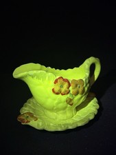 Kensington Ware Vintage Art Deco Pottery Jug UV Reactive Green Glow Drip Glaze 