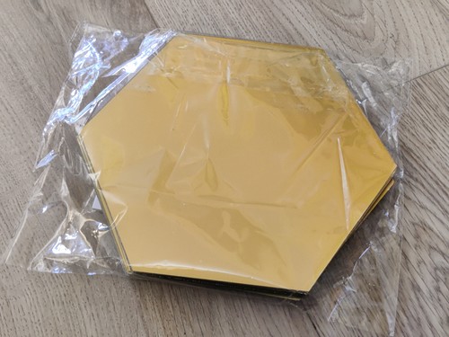 18pcs gold hexagon mirror wall - 18pcs,