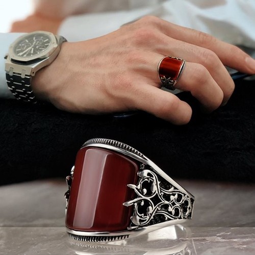Solid 925 sterling silver red - silver,