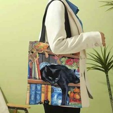 cute cat themed tote bag ideal