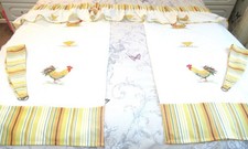 Lovely Full Set Chicken Kitchen Curtains with Pelmet.  42" L 46"W. Pelmet 80"