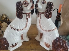 Staffordshire China Dogs Pair Of King Charles Spaniels(not sure if its a matchi