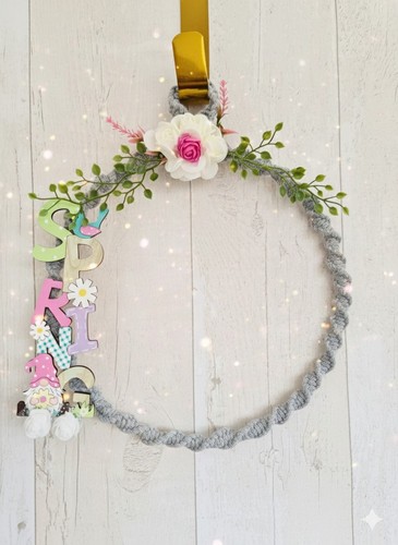 Handmade easter gnome wreath - gnome,