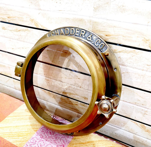 Antique brass porthole - antique,