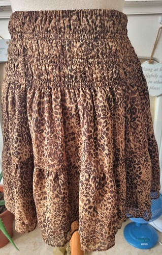 Brown animal print - &, short