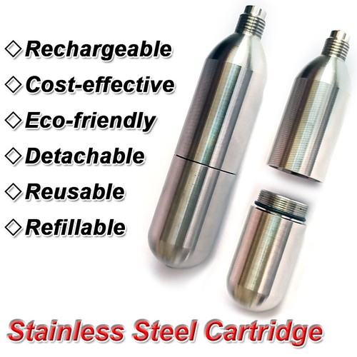 Stainless steel refillable 12g - stainless,