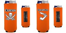 Captain and First Mate Magnetic 12 oz Slim Can Coolie Set Neoprene Collapsible