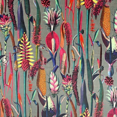 Soft velvet fabric - fabric, silver
