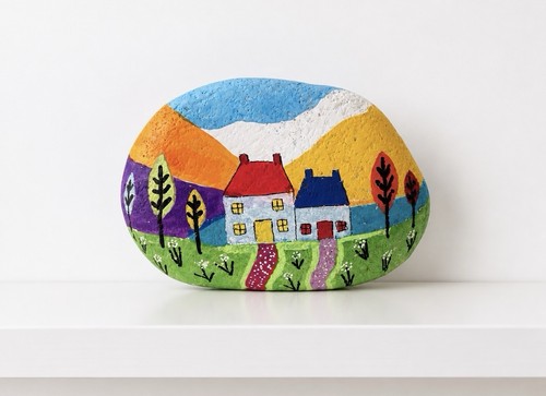Hand painted pebble art - art, –