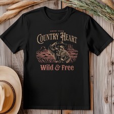 Country Heart Wild & Free T-shirt – Western Line Dancing Cowboy T-Shirt