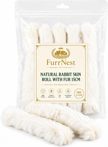 Rabbit skin rolls with fur - skin, for