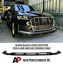 Audi Q7 S Line SQ7 Gloss Black Front Splitter Spoiler Lip Body Kit Aero 2020+