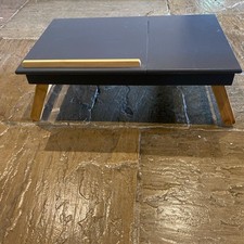 Compact Laptop Table - Futon Company -Moon Rock Grey - Bamboo Legs